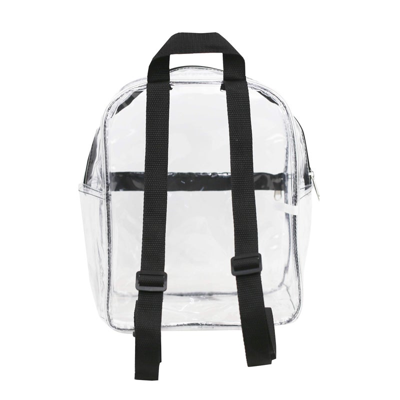 Clearworld Stadium Approved Clear Mini Backpack, Heavy Duty Cold-Resistant Transparent PVC Backpack with Work, Security Travel & Stadium(Black) - Image 5